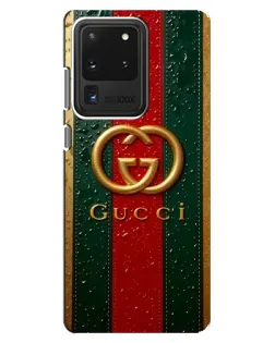 Чохол для Samsung Galaxy S20 Ultra з картинкою «Gucci — фірмова смуга та золото»
