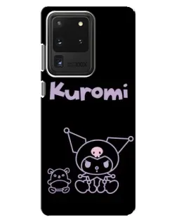 Чехол для Samsung Galaxy S20 Ultra с картинкой «Kuromi — черный минимализм»