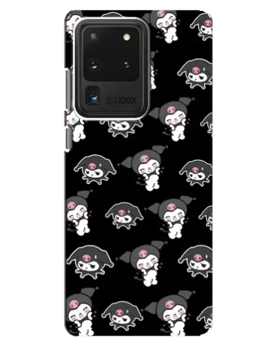 Чехол для Samsung Galaxy S20 Ultra с картинкой «Черный паттерн Kuromi»