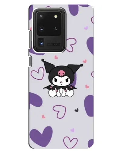 Чехол для Samsung Galaxy S20 Ultra с картинкой «Kuromi и лавандовые сердца»