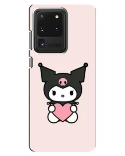 Чехол для Samsung Galaxy S20 Ultra с картинкой «Kuromi и сердце» Чехол для Samsung Galaxy S20 Ultra с картинкой «Kuromi и сердце»