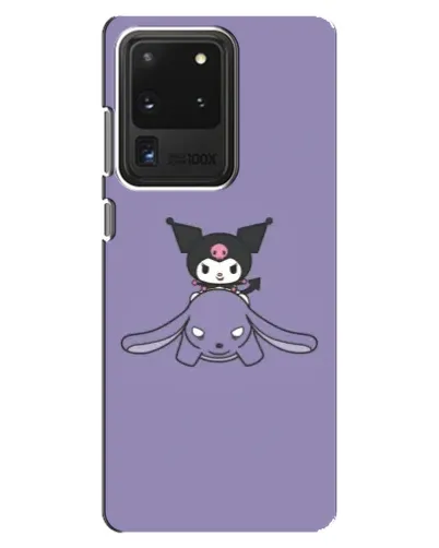 Чехол для Samsung Galaxy S20 Ultra с картинкой «Kuromi на лиловом фоне»