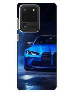 Чехол для Samsung Galaxy S20 Ultra с картинкой «Голубая BMW M4»