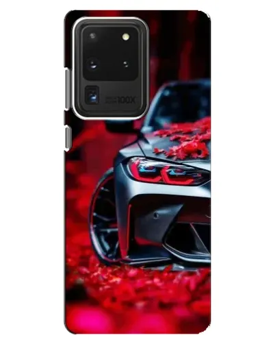 Чехол для Samsung Galaxy S20 Ultra с картинкой «Спортивная BMW и цветы»