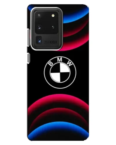 Чехол для Samsung Galaxy S20 Ultra с картинкой «Логотип BMW и неоновые дуги»