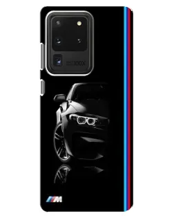 Чехол для Samsung Galaxy S20 Ultra с картинкой «Силуэт BMW в темноте»