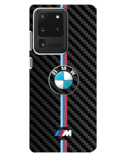 Чехол для Samsung Galaxy S20 Ultra с картинкой «Эмблема BMW и карбон»