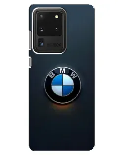 Чехол для Samsung Galaxy S20 Ultra с картинкой «Логотип BMW — минимализм»