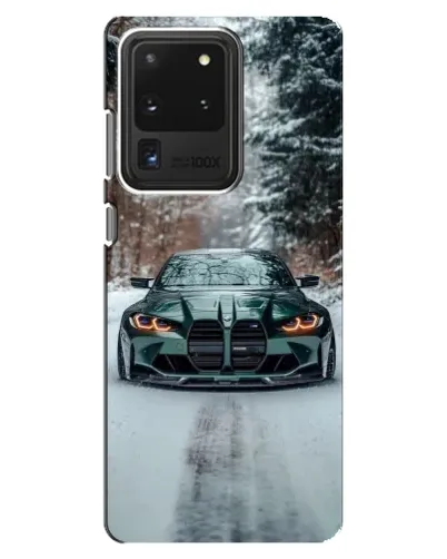 Чехол для Samsung Galaxy S20 Ultra с картинкой «BMW в зимнем лесу»