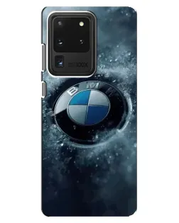 Чехол для Samsung Galaxy S20 Ultra с картинкой «Логотип BMW — лед»