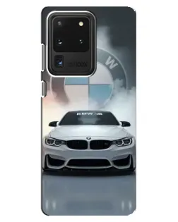 Чехол для Samsung Galaxy S20 Ultra с картинкой «BMW в белом дыму»