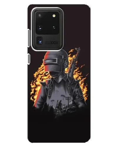 Чехол для Samsung Galaxy S20 Ultra с картинкой «PUBG — огненный силуэт»