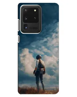 Чехол для Samsung Galaxy S20 Ultra с картинкой «Герой PUBG на скале»