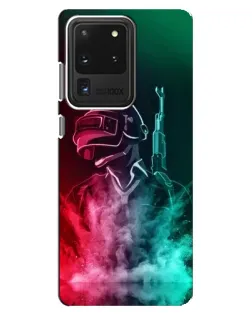 Чехол для Samsung Galaxy S20 Ultra с картинкой «PUBG — огненный воин»