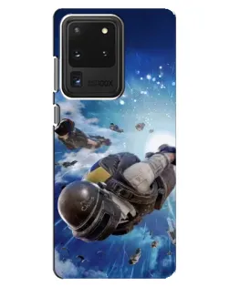 Чехол для Samsung Galaxy S20 Ultra с картинкой «Десант PUBG — прыжок»