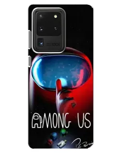 Чехол для Samsung Galaxy S20 Ultra с картинкой «Красный импостер — макро»