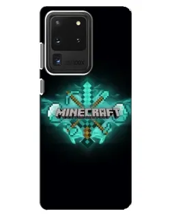 Чехол для Samsung Galaxy S20 Ultra с картинкой «Minecraft Diamond лого»