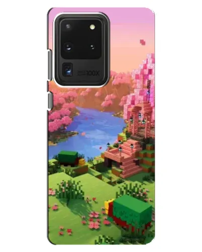 Чехол для Samsung Galaxy S20 Ultra с картинкой «Розовое дерево Minecraft»