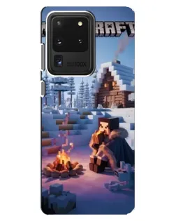 Чехол для Samsung Galaxy S20 Ultra с картинкой «Зимний Minecraft»