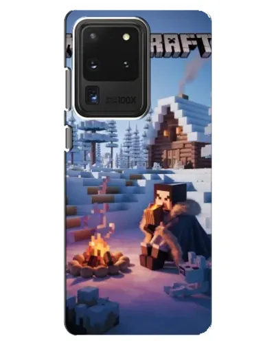 Чехол для Samsung Galaxy S20 Ultra с картинкой «Зимний Minecraft»