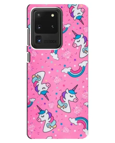 Чехол для Samsung Galaxy S20 Ultra с картинкой «Unicorn паттерн розовый»