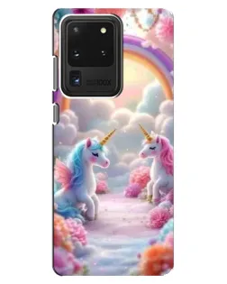 Чехол для Samsung Galaxy S20 Ultra с картинкой «Радуга и единороги» Чехол для Samsung Galaxy S20 Ultra с картинкой «Радуга и единороги»