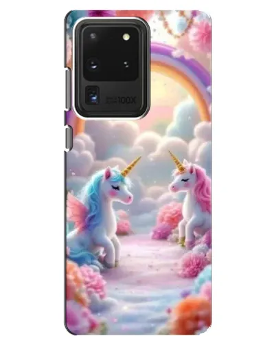 Чехол для Samsung Galaxy S20 Ultra с картинкой «Радуга и единороги»