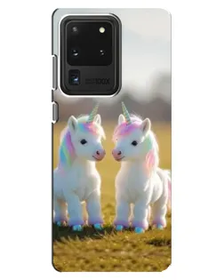 Чехол для Samsung Galaxy S20 Ultra с картинкой «Пара единорогов» Чехол для Samsung Galaxy S20 Ultra с картинкой «Пара единорогов»