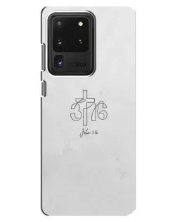 Чехол для Samsung Galaxy S20 Ultra с картинкой «Иоанна 3:16 Крест» Чехол для Samsung Galaxy S20 Ultra с картинкой «Иоанна 3:16 Крест»