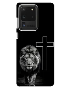 Чехол для Samsung Galaxy S20 Ultra с картинкой «Лев и Крест» Чехол для Samsung Galaxy S20 Ultra с картинкой «Лев и Крест»