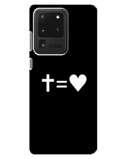 Чехол для Samsung Galaxy S20 Ultra с картинкой «Крест и Сердце»