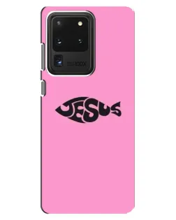 Чехол для Samsung Galaxy S20 Ultra с картинкой «Розовый символ  Jesus»