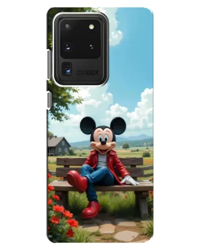 Чехол для Samsung Galaxy S20 Ultra с картинкой «Микки на скамейке»