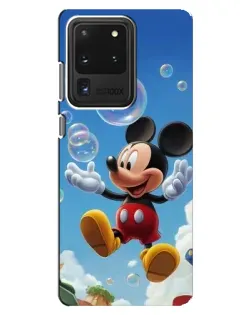 Чехол для Samsung Galaxy S20 Ultra с картинкой «Mickey и мыльные пузыри»