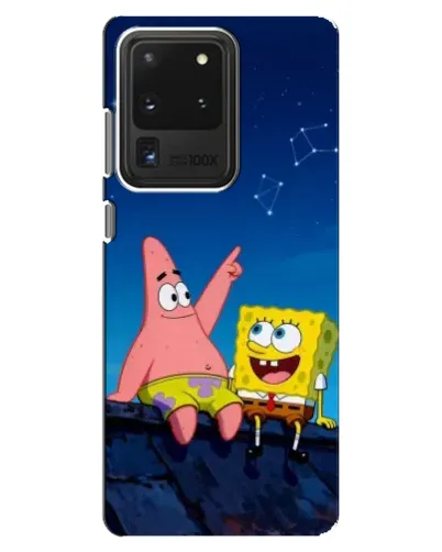 Чехол для Samsung Galaxy S20 Ultra с картинкой «Губка Боб и Патрик ночью»