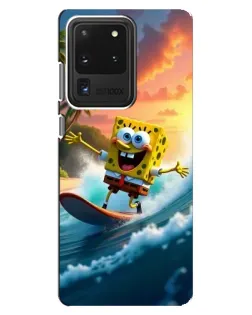 Чехол для Samsung Galaxy S20 Ultra с картинкой «Губка Боб серфингист»