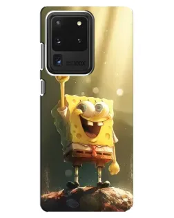 Чехол для Samsung Galaxy S20 Ultra с картинкой «Сияющий Спанч Боб»
