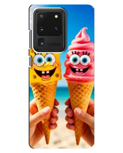 Чехол для Samsung Galaxy S20 Ultra с картинкой «Спанч Боб мороженое»
