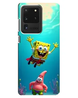Чехол для Samsung Galaxy S20 Ultra с картинкой «Спанч Боб под водой»