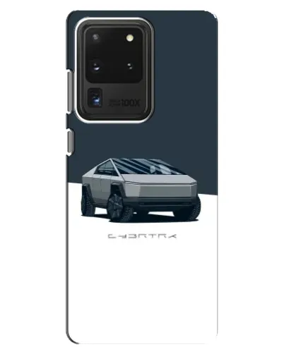 Чохол для Samsung Galaxy S20 Ultra з картинкою «Сріблястий Cybertruck Tesla»