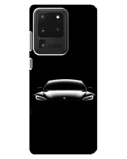Чохол для Samsung Galaxy S20 Ultra з картинкою «Фари Tesla Night»