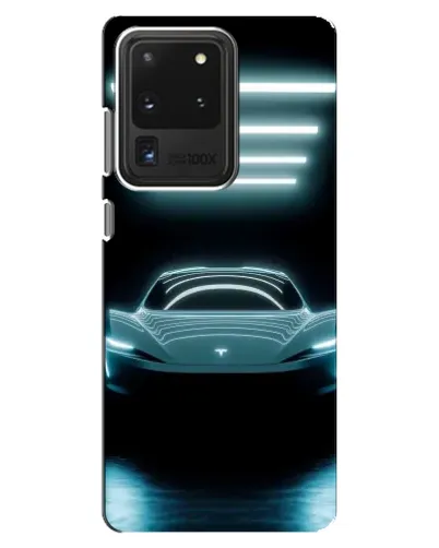 Чохол для Samsung Galaxy S20 Ultra з картинкою «Tesla в неоні»