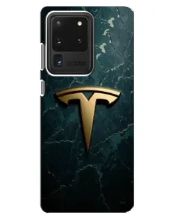 Чохол для Samsung Galaxy S20 Ultra з картинкою «Мармурова Tesla Gold»