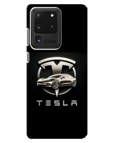 Чохол для Samsung Galaxy S20 Ultra з картинкою «Tesla — срібне авто»