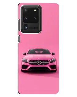Чехол для Samsung Galaxy S20 Ultra с картинкой «Розовый Mercedes AMG»