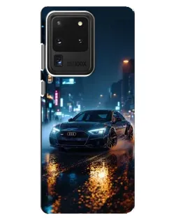 Чехол для Samsung Galaxy S20 Ultra с картинкой «Ночной город и Audi»
