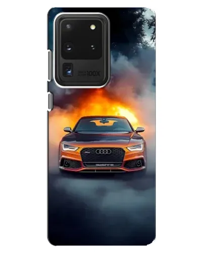 Чехол для Samsung Galaxy S20 Ultra с картинкой «Audi в огненном дыму»