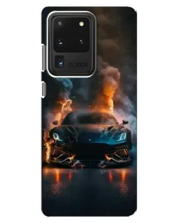 Чехол для Samsung Galaxy S20 Ultra с картинкой «Lamborghini дымная эстетика»