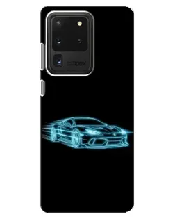 Чехол для Samsung Galaxy S20 Ultra с картинкой «Неоновый контур Lamborghini»