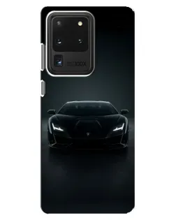 Чехол для Samsung Galaxy S20 Ultra с картинкой «Черный Lamborghini Aventador»